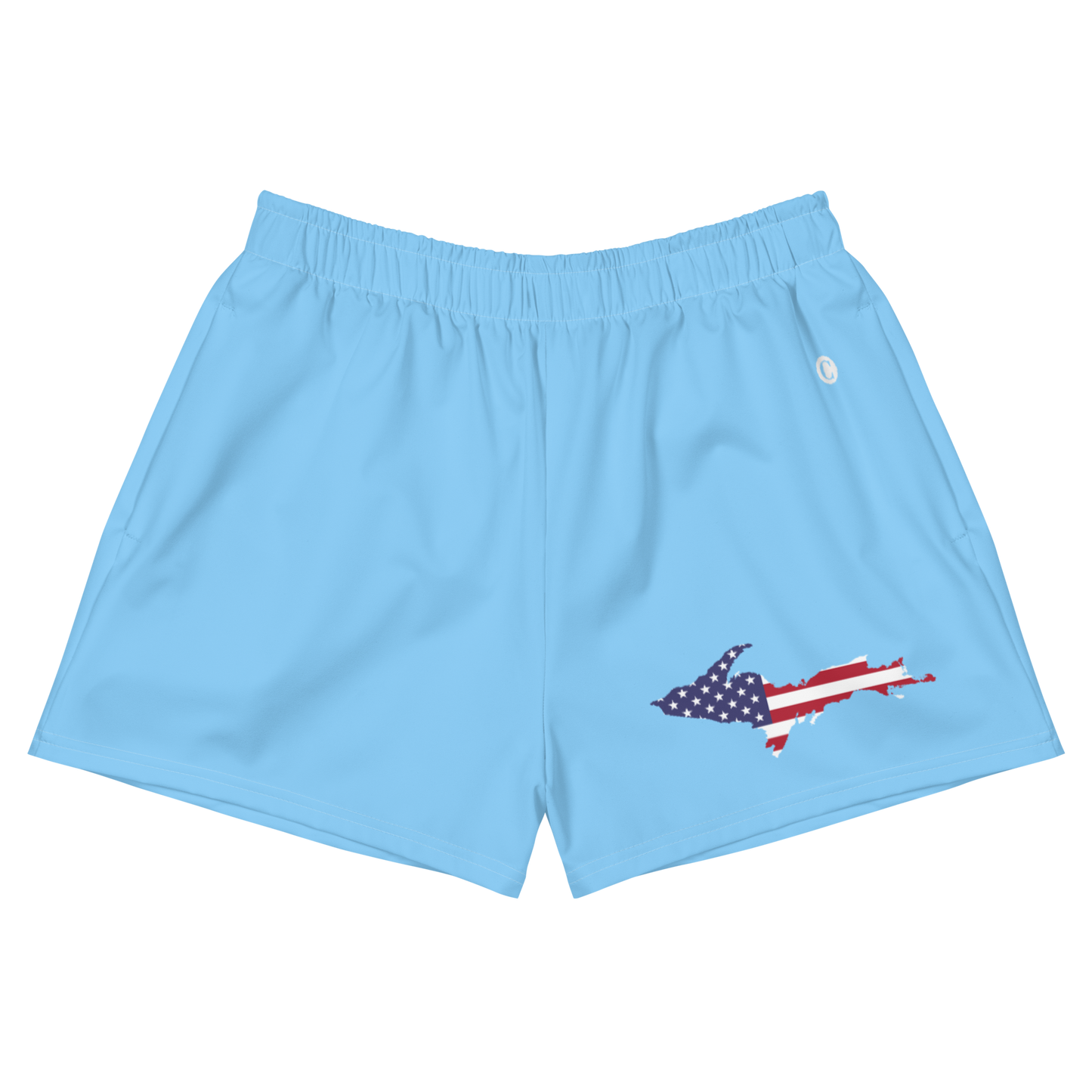 Michigan Upper Peninsula Athletic Shorts (w/ UP USA Flag) | Women's - DTW Blue