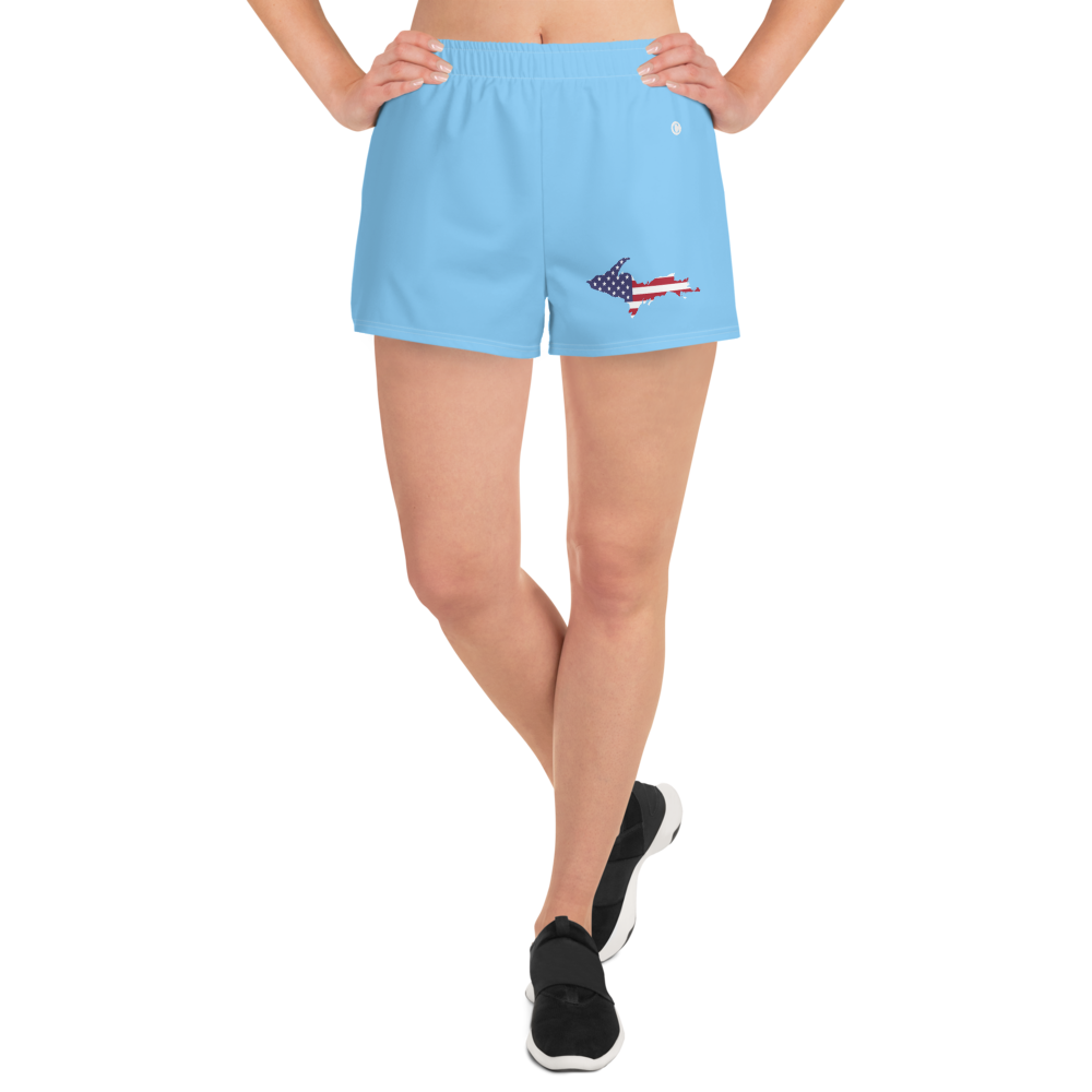 Michigan Upper Peninsula Athletic Shorts (w/ UP USA Flag) | Women's - DTW Blue