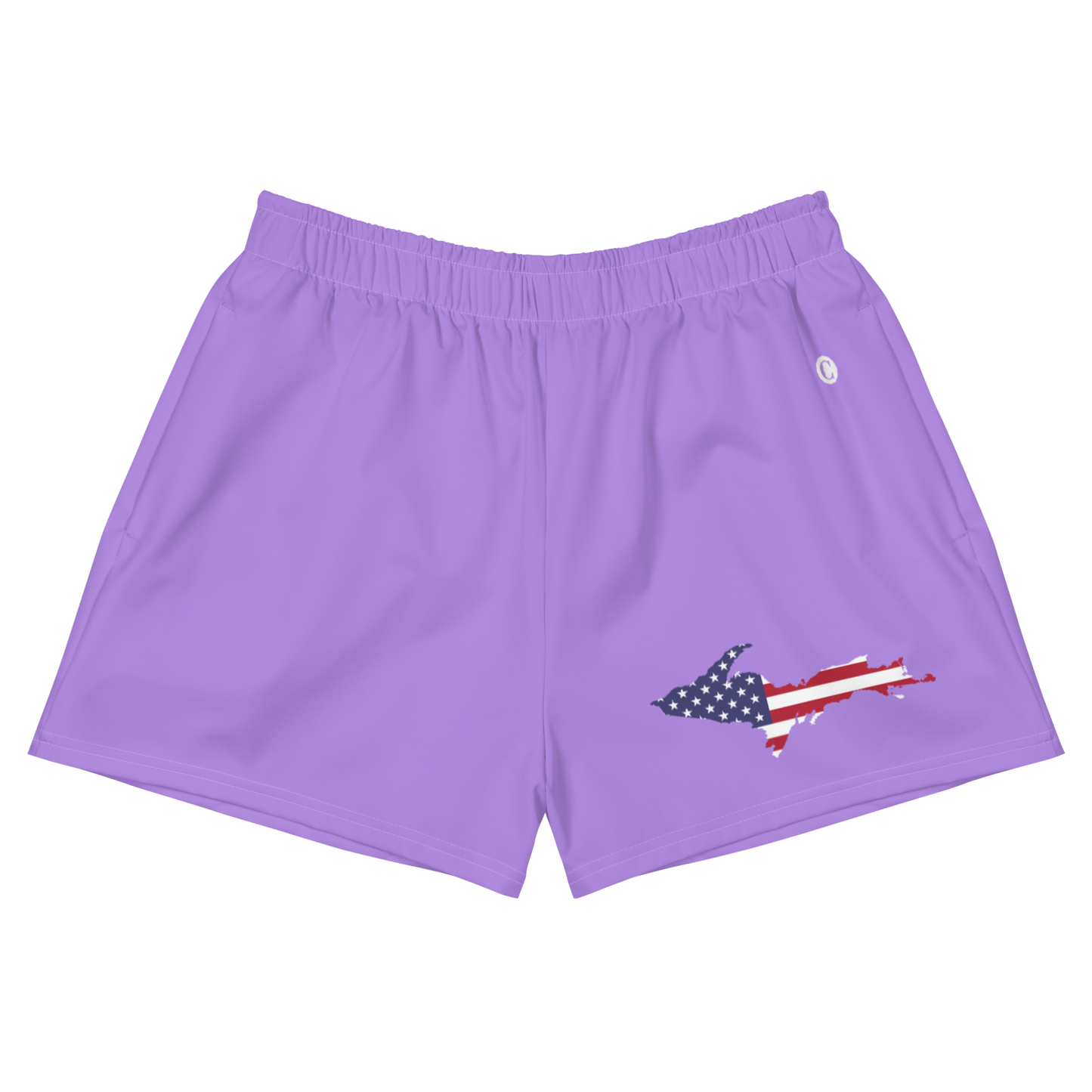 Michigan Upper Peninsula Athletic Shorts (w/ UP USA Flag) | Women's - Lavender