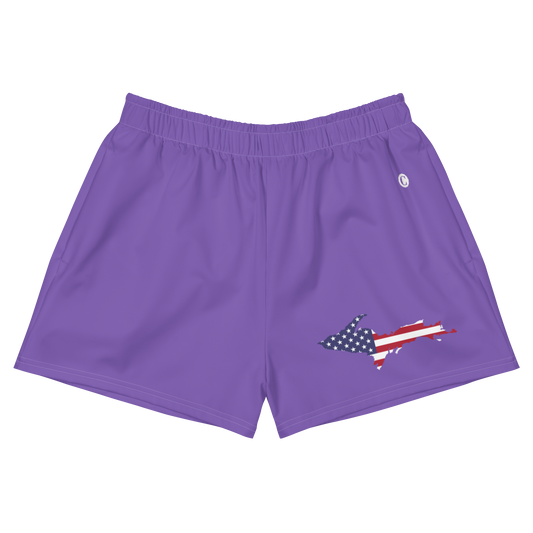Michigan Upper Peninsula Athletic Shorts (w/ UP USA Flag) | Women's - Lake Iris