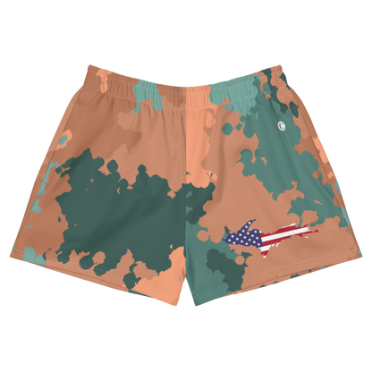 Michigan Upper Peninsula Athletic Shorts (w/ UP USA Flag) | Women's - Copper Color