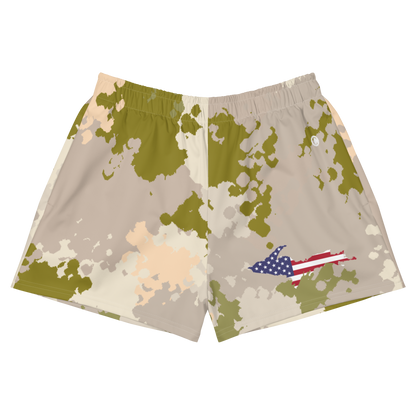 Michigan Upper Peninsula Athletic Shorts (w/ UP USA Flag) | Women's - Rosy Mound Camo