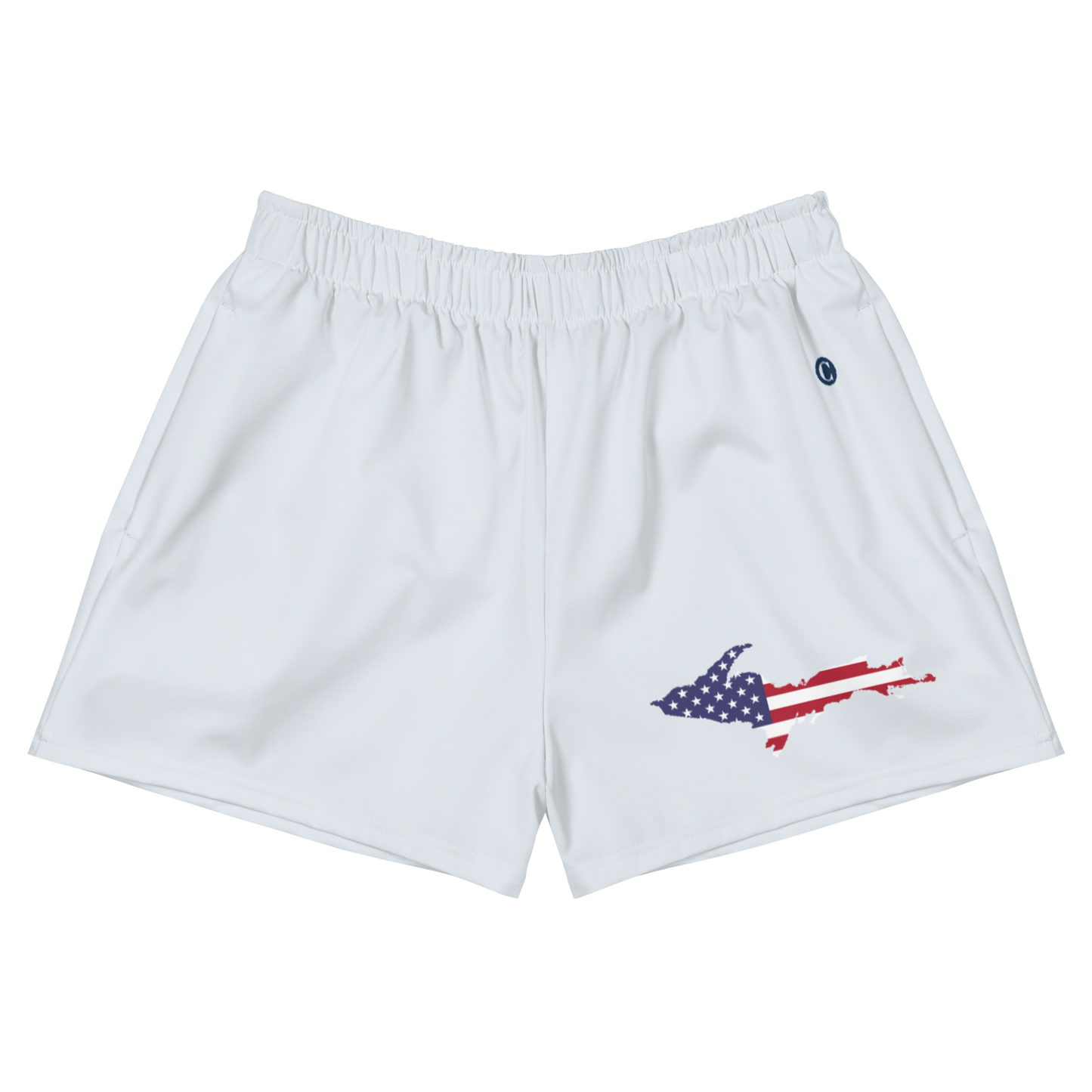 Michigan Upper Peninsula Athletic Shorts (w/ UP USA Flag) | Women's - Gossy White