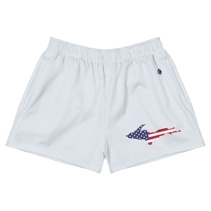 Michigan Upper Peninsula Athletic Shorts (w/ UP USA Flag) | Women's - Gossy White