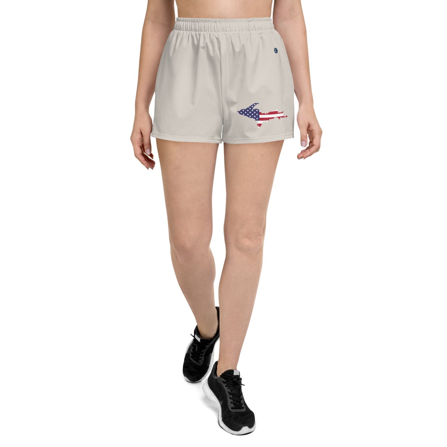 Michigan Upper Peninsula Athletic Shorts (w/ UP USA Flag) | Women's - Canvas Color