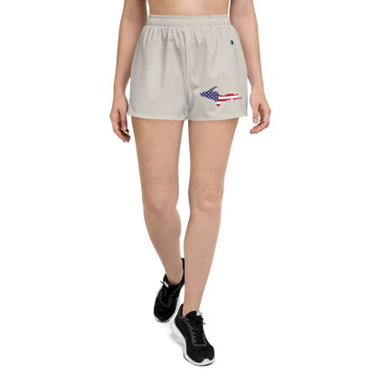 Michigan Upper Peninsula Athletic Shorts (w/ UP USA Flag) | Women's - Canvas Color