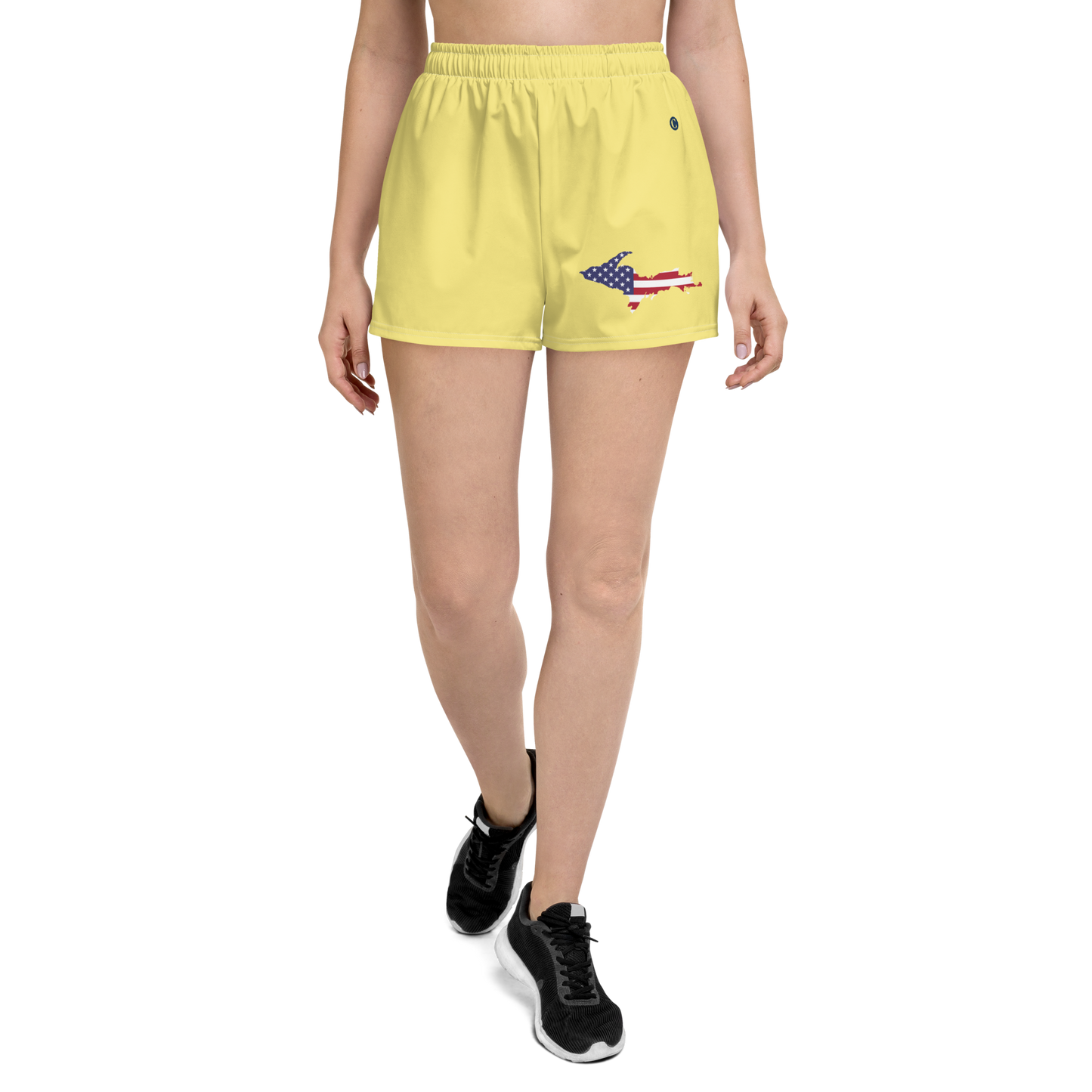 Michigan Upper Peninsula Athletic Shorts (w/ UP USA Flag) | Women's - Cherry Yellow