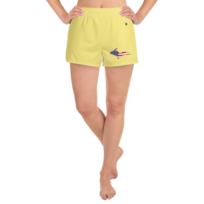 Michigan Upper Peninsula Athletic Shorts (w/ UP USA Flag) | Women's - Cherry Yellow