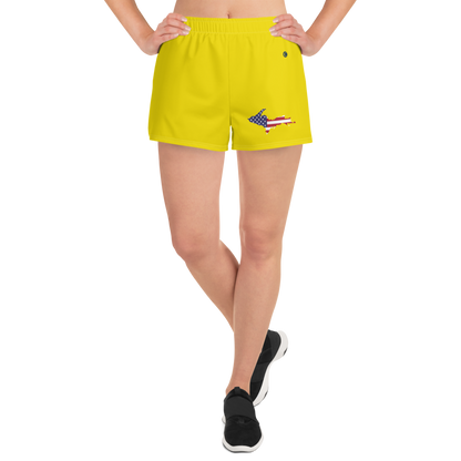 Michigan Upper Peninsula Athletic Shorts (w/ UP USA Flag) | Women's - Gadsden Yellow