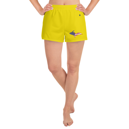 Michigan Upper Peninsula Athletic Shorts (w/ UP USA Flag) | Women's - Gadsden Yellow