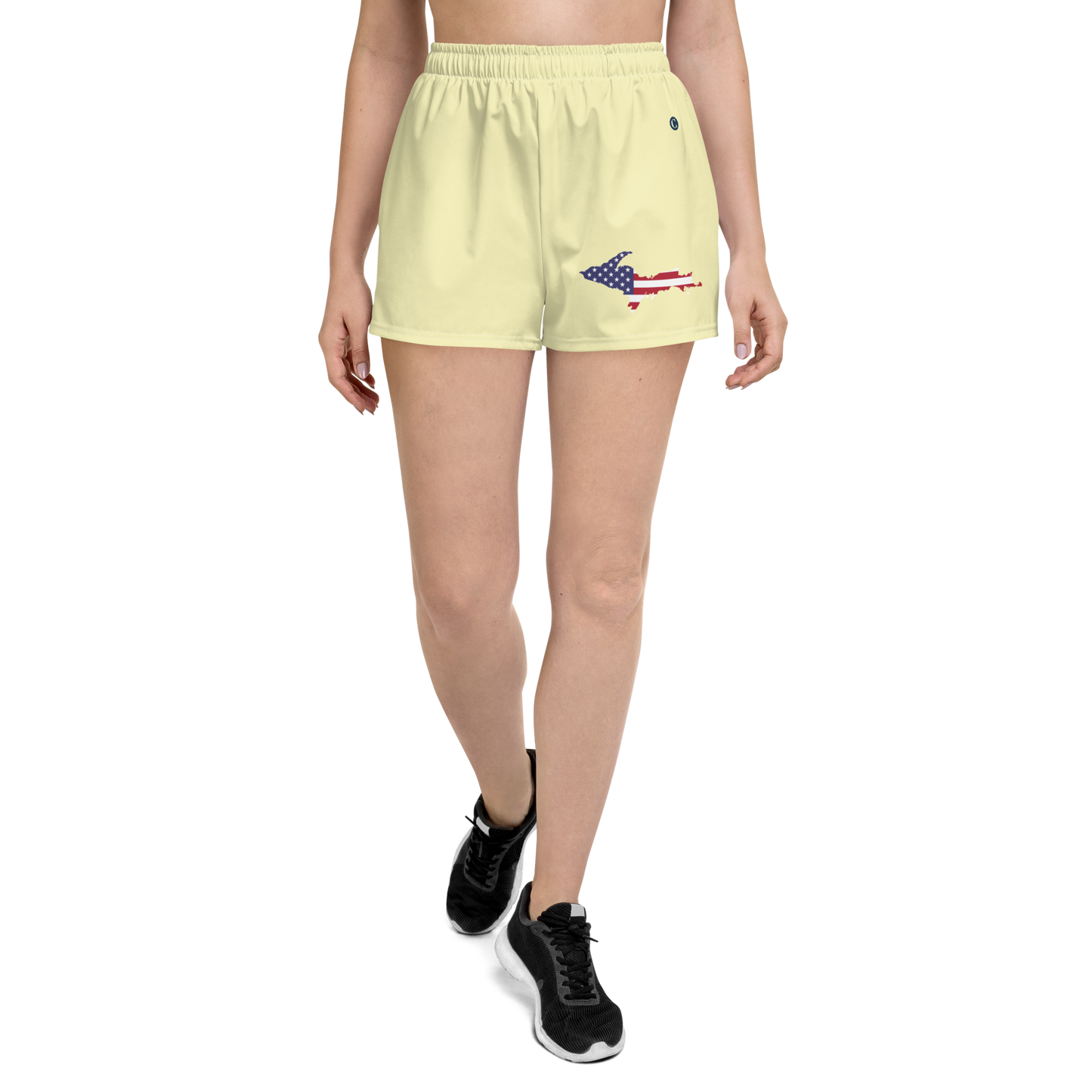 Michigan Upper Peninsula Athletic Shorts (w/ UP USA Flag) | Women's - Canary Yellow