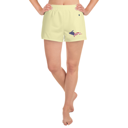 Michigan Upper Peninsula Athletic Shorts (w/ UP USA Flag) | Women's - Canary Yellow