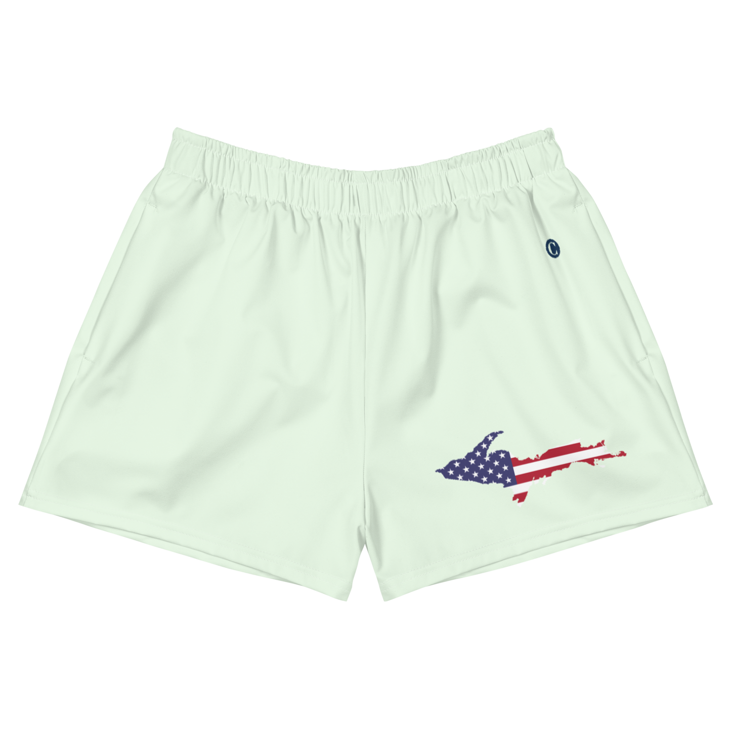 Michigan Upper Peninsula Athletic Shorts (w/ UP USA Flag) | Women's - Dew Green