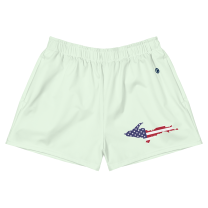 Michigan Upper Peninsula Athletic Shorts (w/ UP USA Flag) | Women's - Dew Green