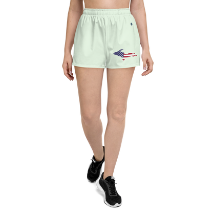 Michigan Upper Peninsula Athletic Shorts (w/ UP USA Flag) | Women's - Dew Green