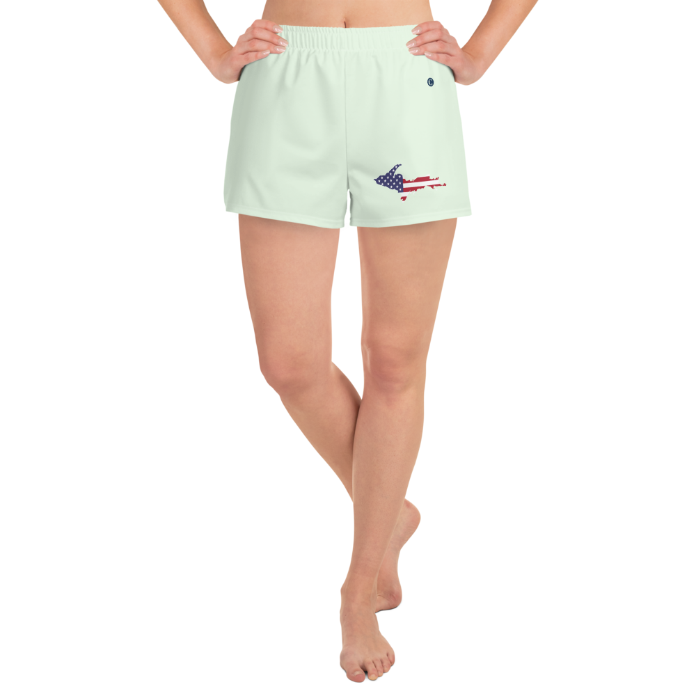 Michigan Upper Peninsula Athletic Shorts (w/ UP USA Flag) | Women's - Dew Green