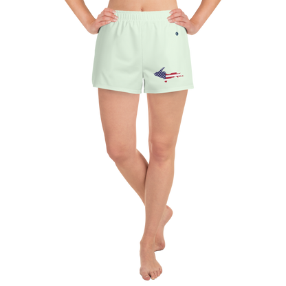 Michigan Upper Peninsula Athletic Shorts (w/ UP USA Flag) | Women's - Dew Green