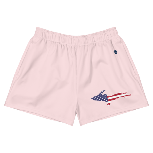 Michigan Upper Peninsula Athletic Shorts (w/ UP USA Flag) | Women's - Pale Pink