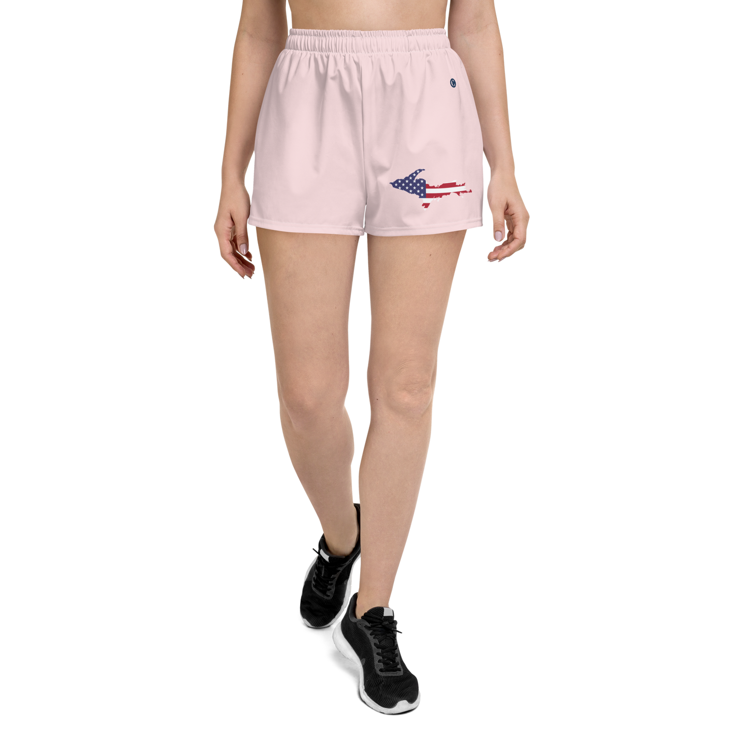 Michigan Upper Peninsula Athletic Shorts (w/ UP USA Flag) | Women's - Pale Pink