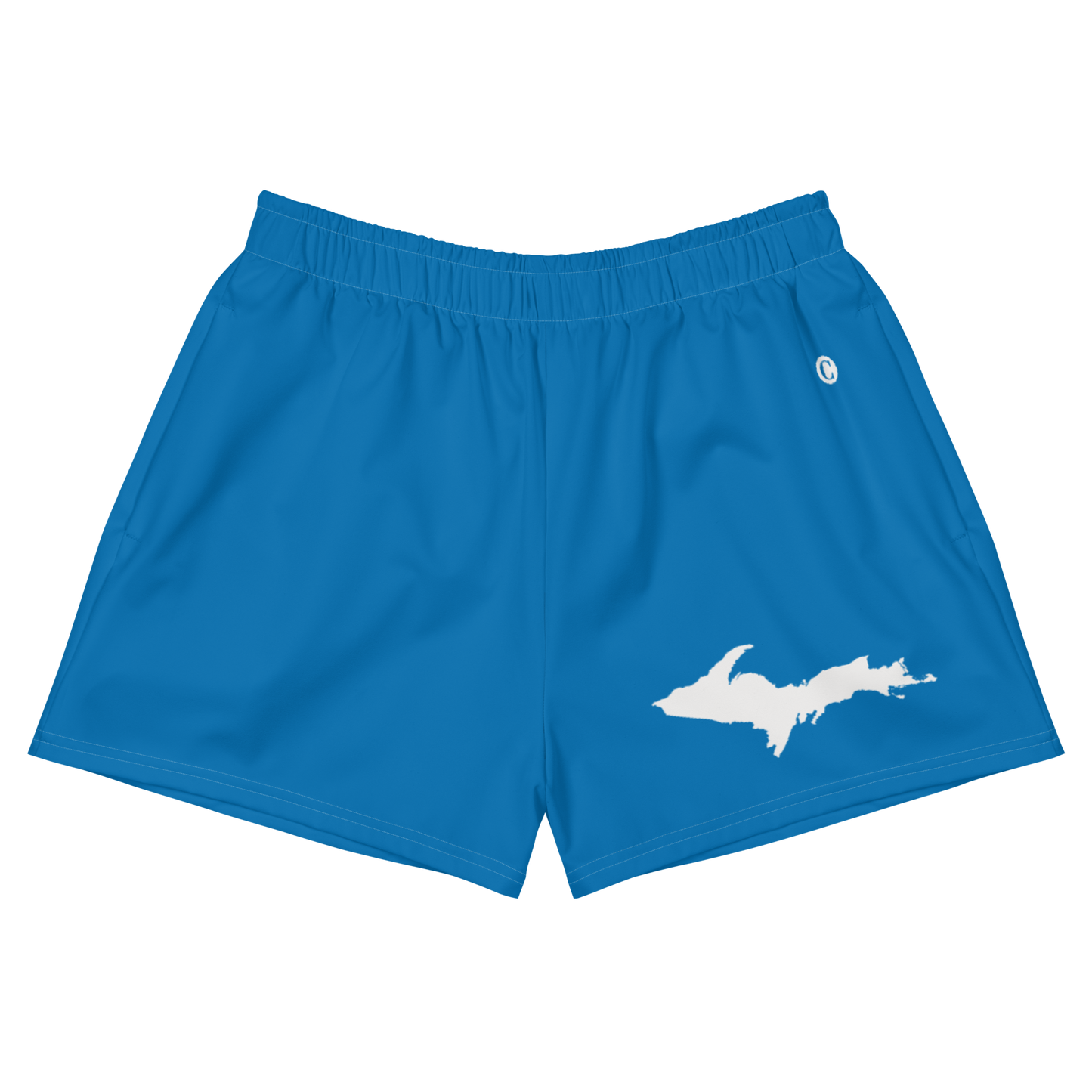 Michigan Upper Peninsula Athletic Shorts (w/ UP Outline) | Women's - Azure