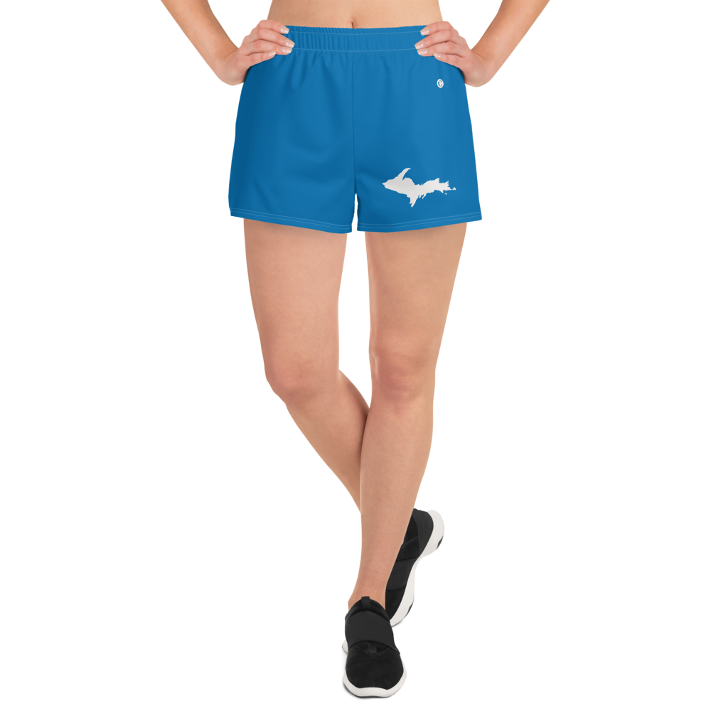 Michigan Upper Peninsula Athletic Shorts (w/ UP Outline) | Women's - Azure