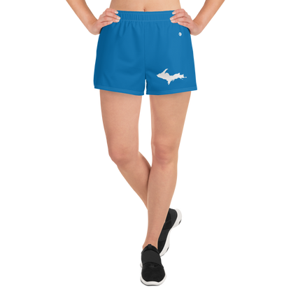 Michigan Upper Peninsula Athletic Shorts (w/ UP Outline) | Women's - Azure