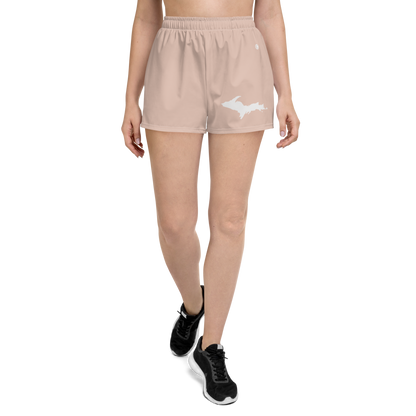 Michigan Upper Peninsula Athletic Shorts (w/ UP Outline) | Women's - Rose Gold