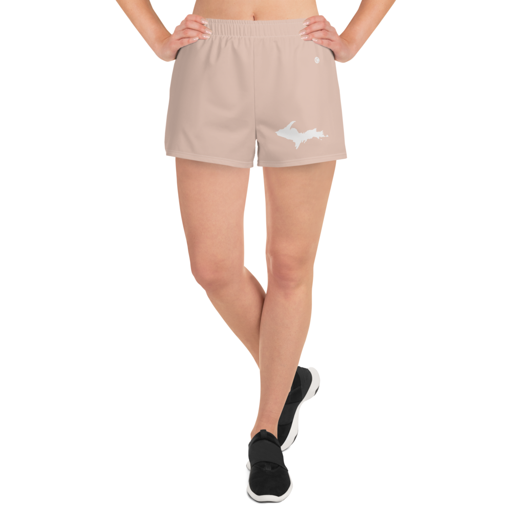 Michigan Upper Peninsula Athletic Shorts (w/ UP Outline) | Women's - Rose Gold