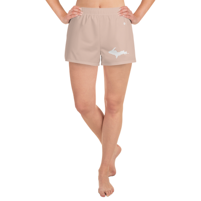 Michigan Upper Peninsula Athletic Shorts (w/ UP Outline) | Women's - Rose Gold