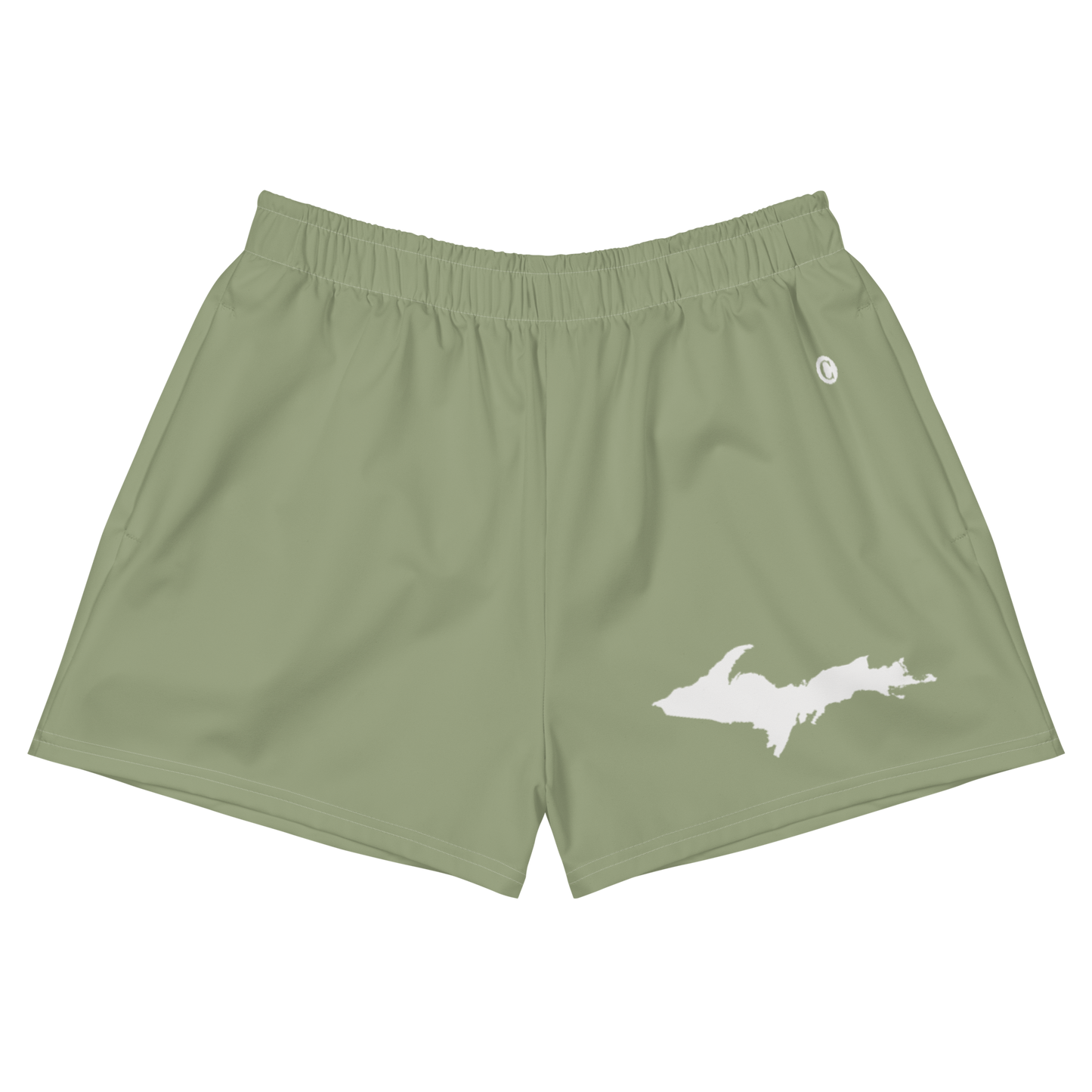 Michigan Upper Peninsula Athletic Shorts (w/ UP Outline) | Women's - Beachgrass Green