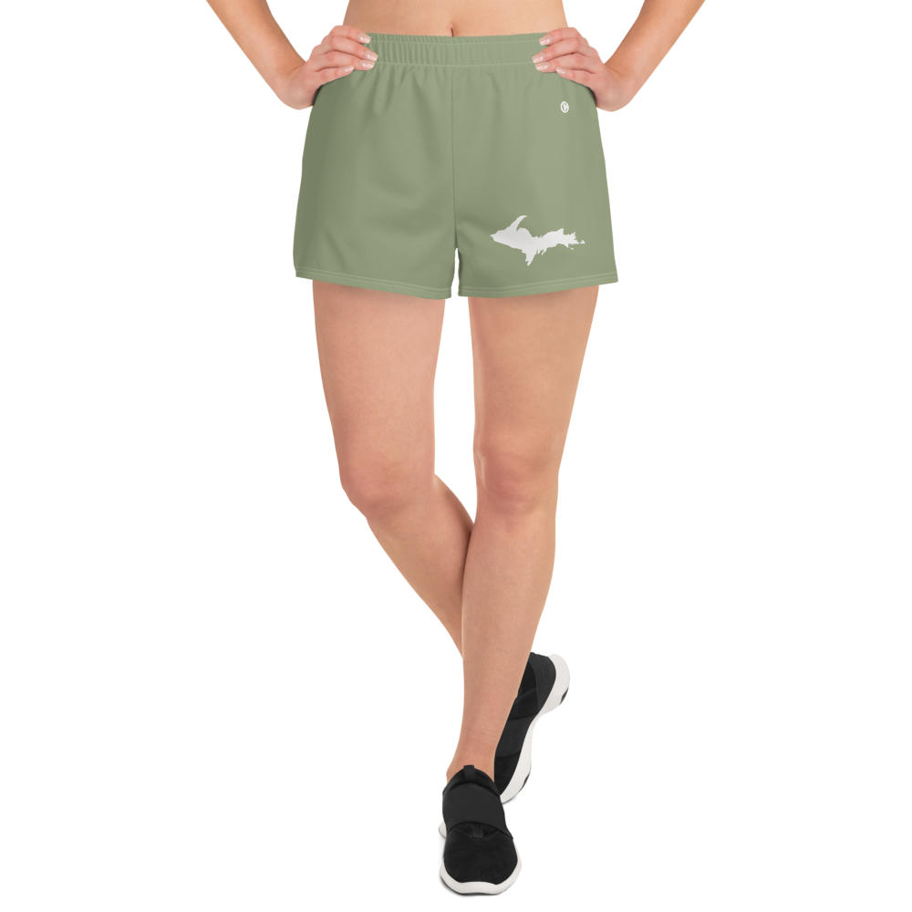 Michigan Upper Peninsula Athletic Shorts (w/ UP Outline) | Women's - Beachgrass Green