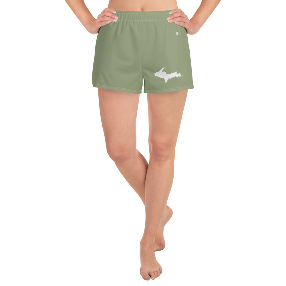 Michigan Upper Peninsula Athletic Shorts (w/ UP Outline) | Women's - Beachgrass Green