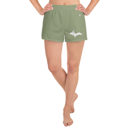 Michigan Upper Peninsula Athletic Shorts (w/ UP Outline) | Women's - Beachgrass Green