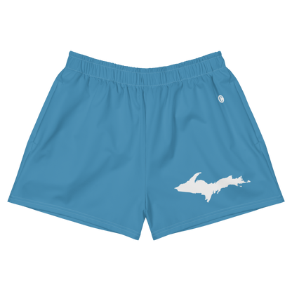 Michigan Upper Peninsula Athletic Shorts (w/ UP Outline) | Women's - Lake Michigan Blue