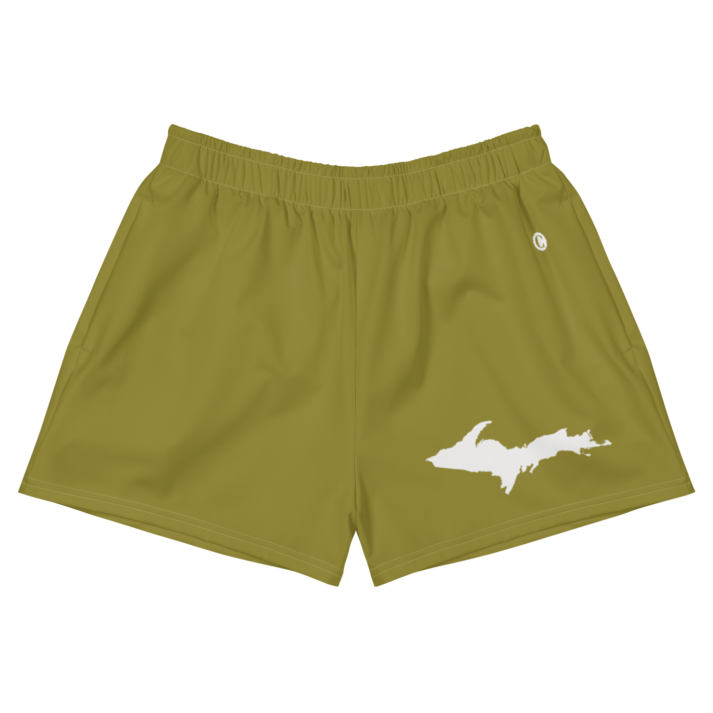 Michigan Upper Peninsula Athletic Shorts (w/ UP Outline) | Women's - Scrub Gold