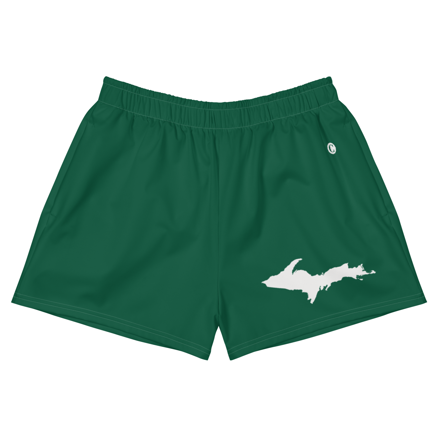 Michigan Upper Peninsula Athletic Shorts (w/ UP Outline) | Women's - Superior Green