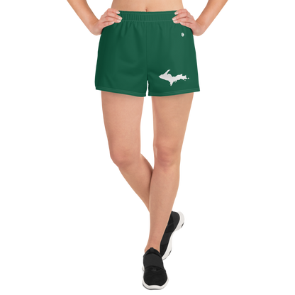 Michigan Upper Peninsula Athletic Shorts (w/ UP Outline) | Women's - Superior Green