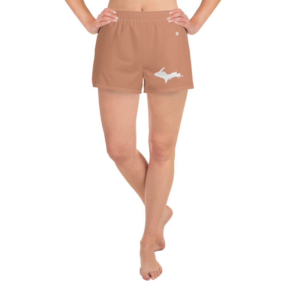 Michigan Upper Peninsula Athletic Shorts (w/ UP Outline) | Women's - Copper Color