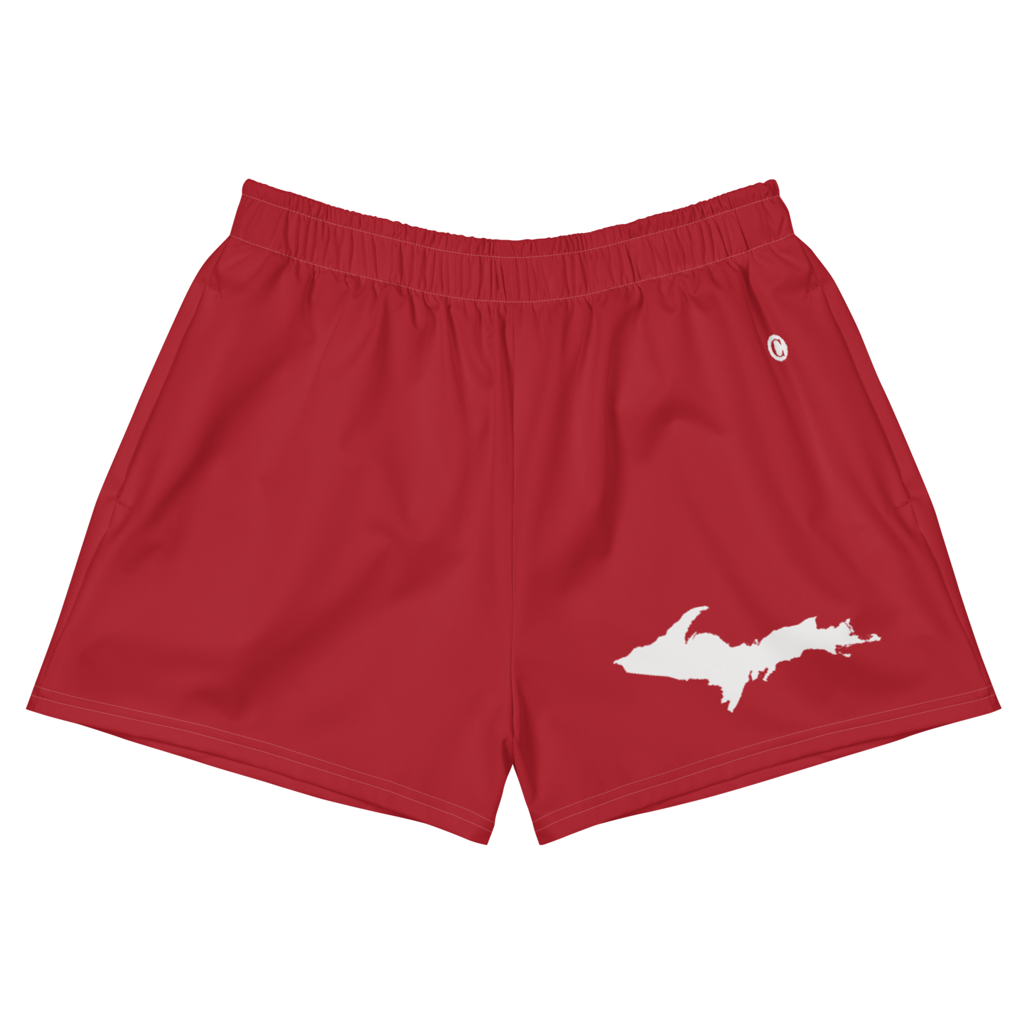 Michigan Upper Peninsula Athletic Shorts (w/ UP Outline) | Women's - Thimbleberry Red