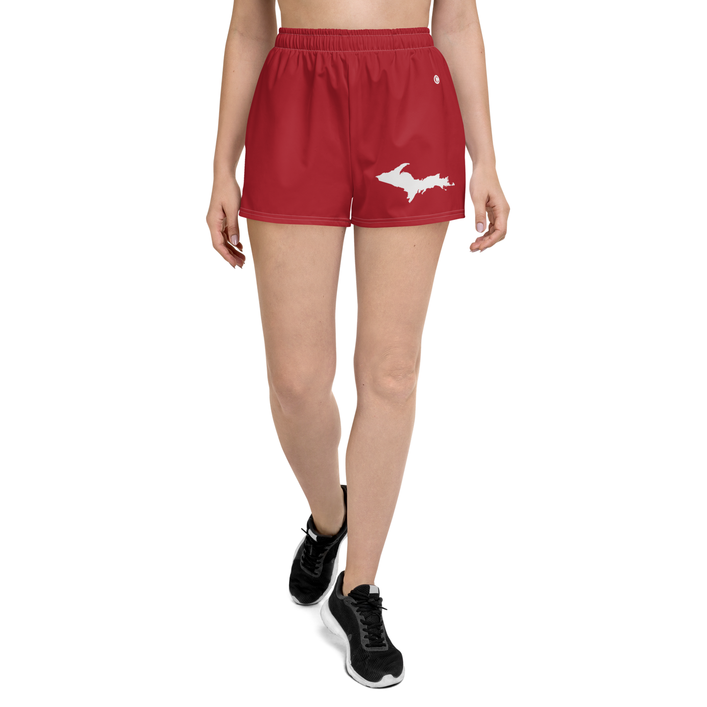 Michigan Upper Peninsula Athletic Shorts (w/ UP Outline) | Women's - Thimbleberry Red