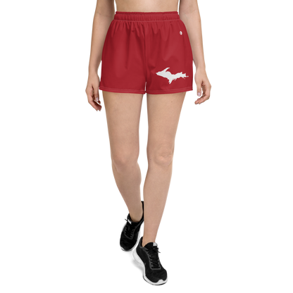 Michigan Upper Peninsula Athletic Shorts (w/ UP Outline) | Women's - Thimbleberry Red