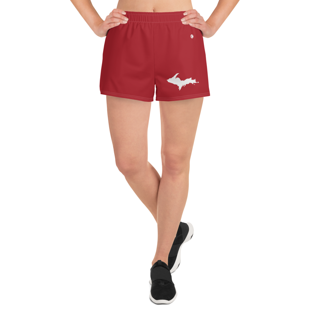 Michigan Upper Peninsula Athletic Shorts (w/ UP Outline) | Women's - Thimbleberry Red