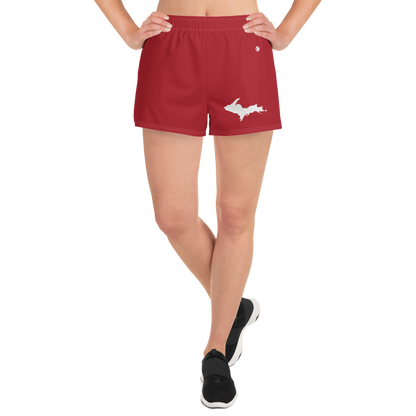 Michigan Upper Peninsula Athletic Shorts (w/ UP Outline) | Women's - Thimbleberry Red