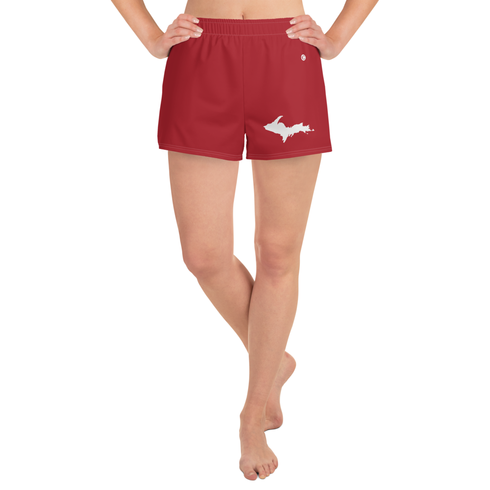 Michigan Upper Peninsula Athletic Shorts (w/ UP Outline) | Women's - Thimbleberry Red