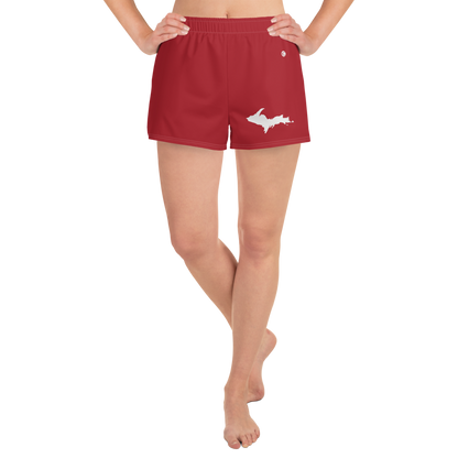 Michigan Upper Peninsula Athletic Shorts (w/ UP Outline) | Women's - Thimbleberry Red