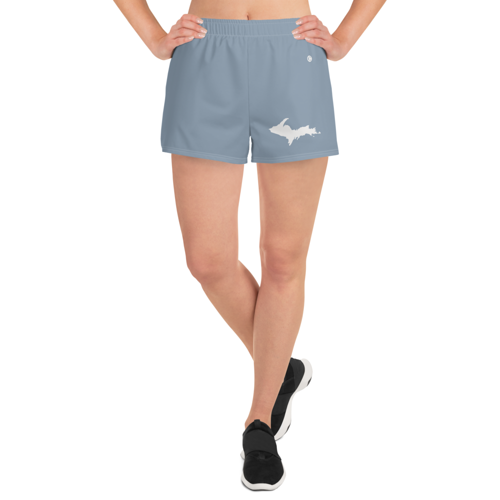 Michigan Upper Peninsula Athletic Shorts (w/ UP Outline) | Women's - B-24 Grey