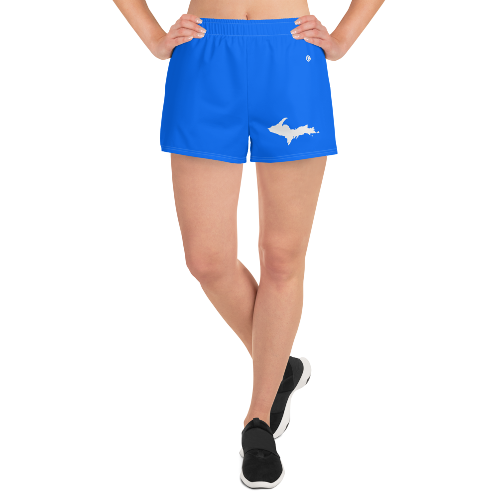 Michigan Upper Peninsula Athletic Shorts (w/ UP Outline) | Women's - Motor Town Blue