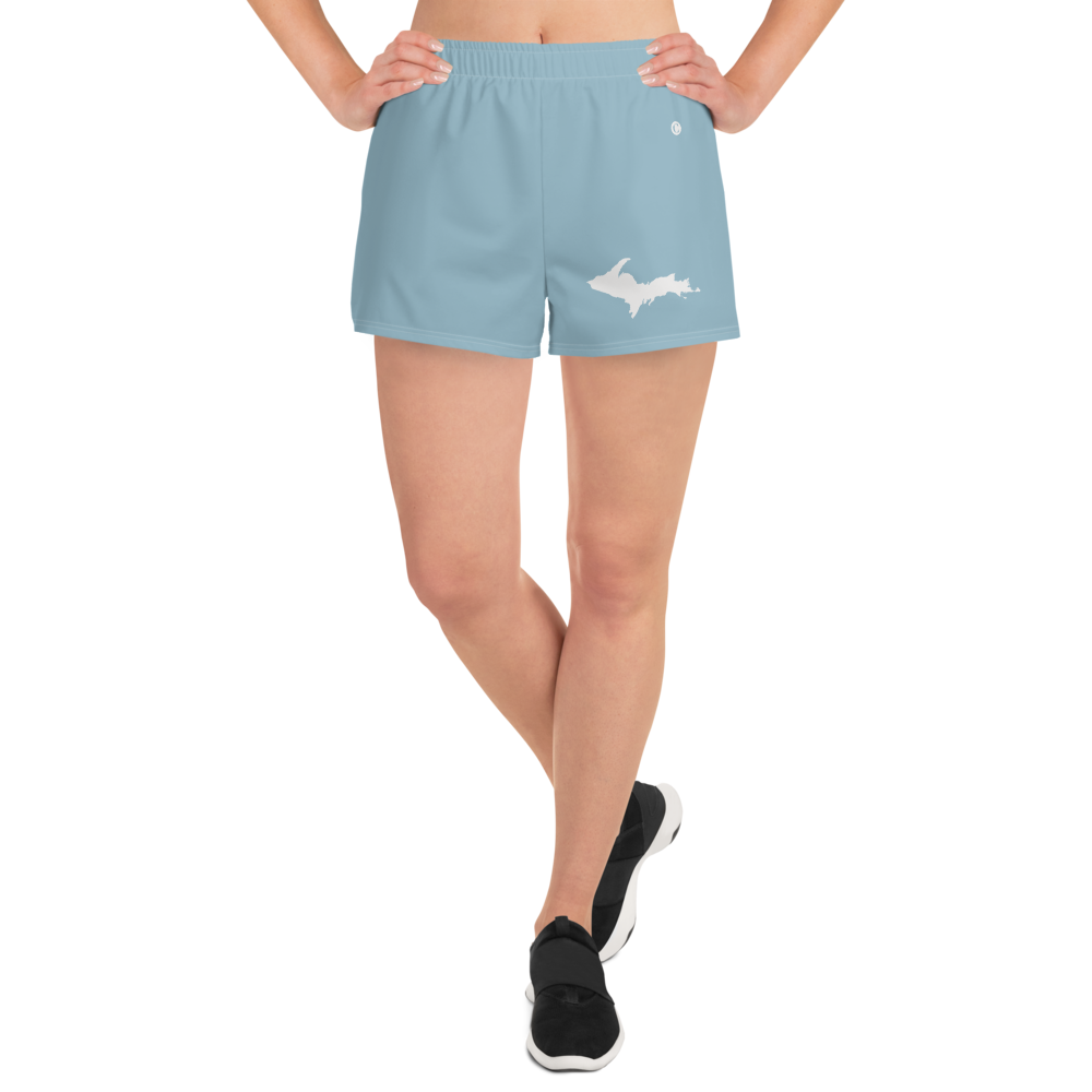 Michigan Upper Peninsula Athletic Shorts (w/ UP Outline) | Women's - Opal Blue