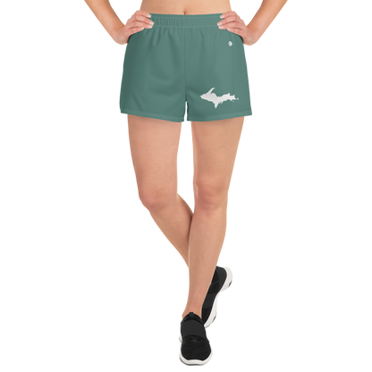 Michigan Upper Peninsula Athletic Shorts (w/ UP Outline) | Women's - Copper Green