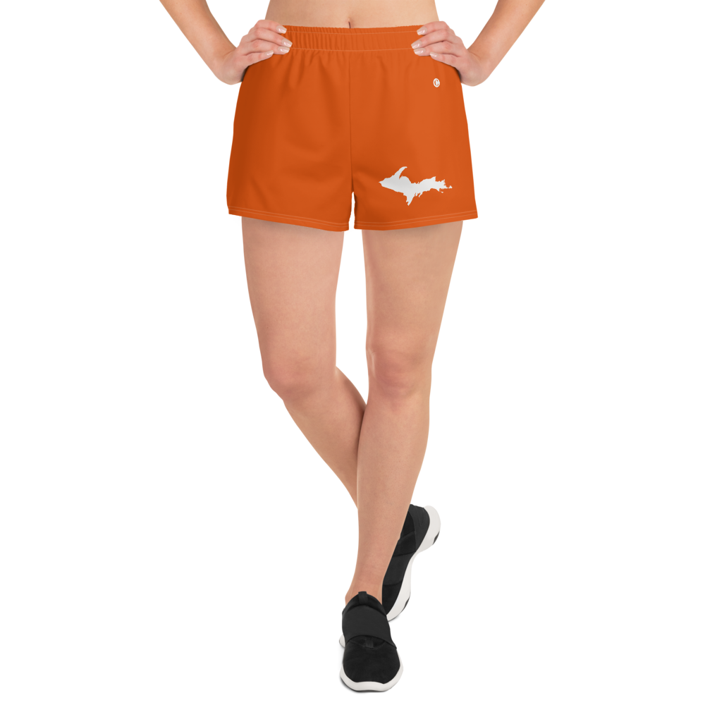 Michigan Upper Peninsula Athletic Shorts (w/ UP Outline) | Women's - Maple Leaf Orange